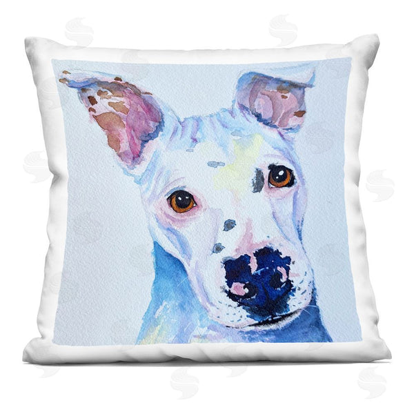 stupell industries Tatiana Roberts | White Dog Watercolor Printed Throw Pillow