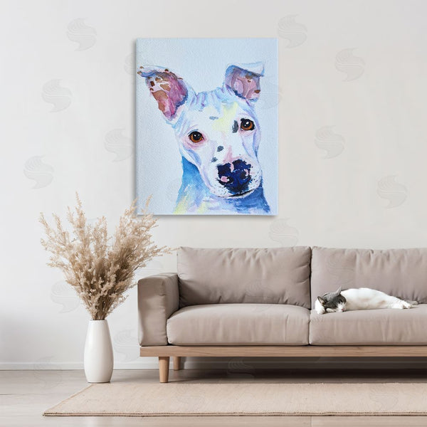 Stupell Industries Tatiana Roberts | White Pup Watercolor Portrait Wall Art