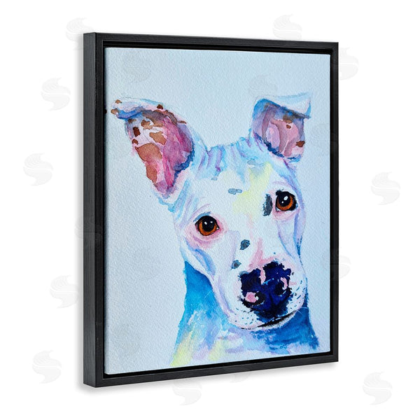 Stupell Industries Tatiana Roberts | White Pup Watercolor Portrait Wall Art