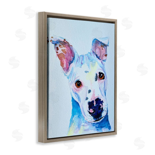Stupell Industries Tatiana Roberts | White Pup Watercolor Portrait Wall Art