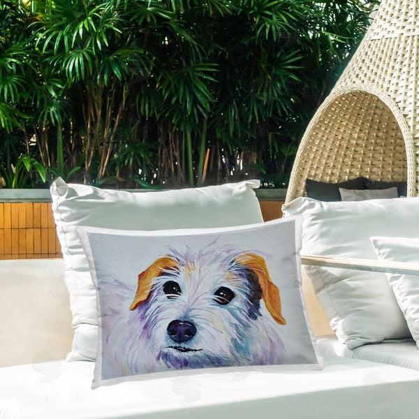 Stupell Industries Tatiana Roberts | White Terrier Dog Portrait Printed Throw Pillow