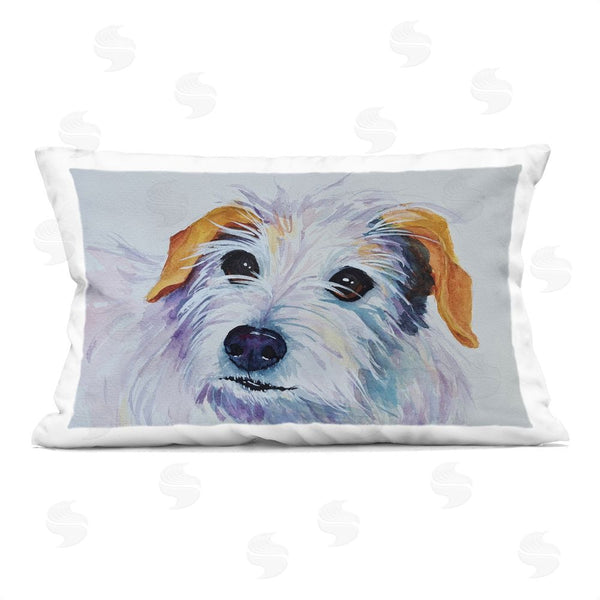 stupell industries Tatiana Roberts | White Terrier Dog Portrait Printed Throw Pillow