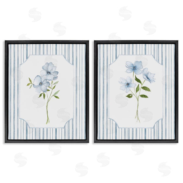 Stupell Industries Tava Studios | Blue Blooms & Stripes Wall Art