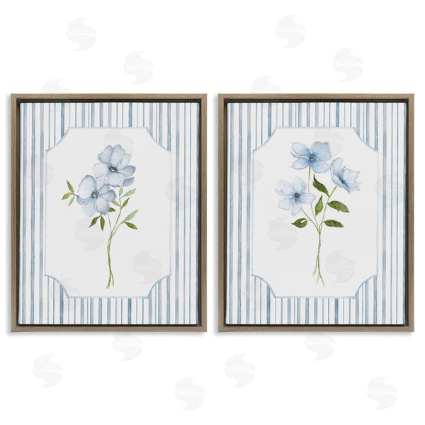 Stupell Industries Tava Studios | Blue Blooms & Stripes Wall Art