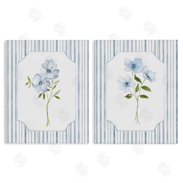 stupell industries Tava Studios | Blue Blooms & Stripes Wall Art