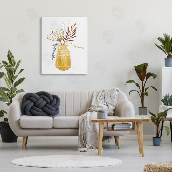 Stupell Industries Tava Studios | Boho Botanical Still Life Geometric Aztec Patterned Vase Wall Art