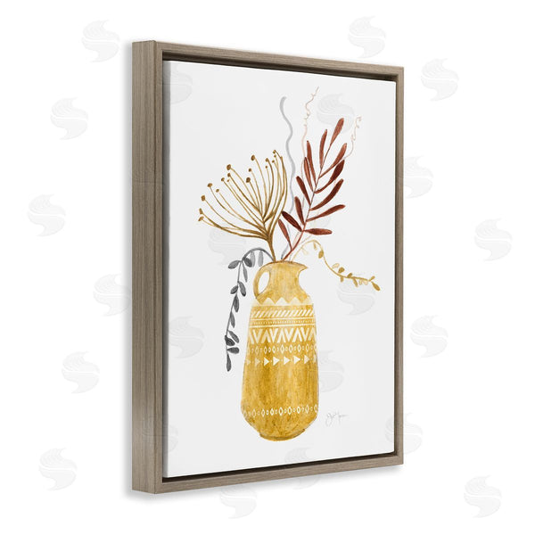 Stupell Industries Tava Studios | Boho Botanical Still Life Geometric Aztec Patterned Vase Wall Art