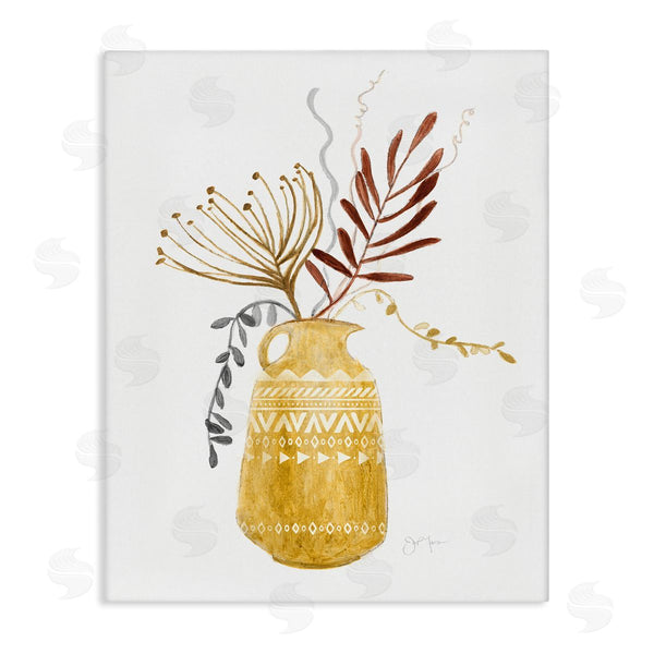 stupell industries Tava Studios | Boho Botanical Still Life Geometric Aztec Patterned Vase Wall Art