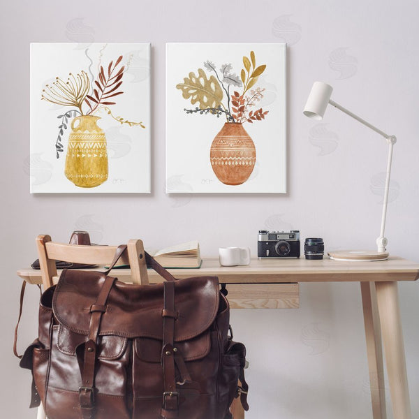 Stupell Industries Tava Studios | Boho Wildflower Aztec Patterned Vases Wall Art