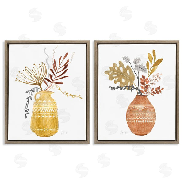 Stupell Industries Tava Studios | Boho Wildflower Aztec Patterned Vases Wall Art