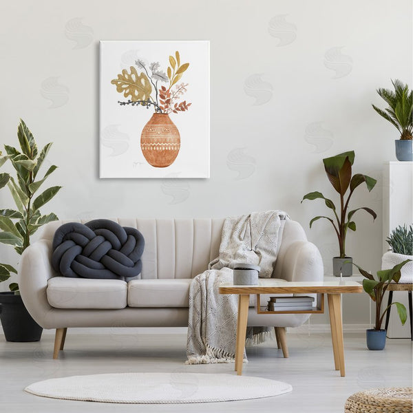 Stupell Industries Tava Studios | Botanical Plant Still Life Boho Aztec Patterned Vase Wall Art