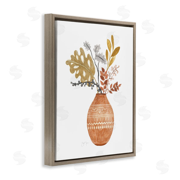Stupell Industries Tava Studios | Botanical Plant Still Life Boho Aztec Patterned Vase Wall Art