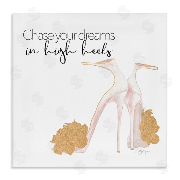 stupell industries Tava Studios | Chase Your Dreams Inspirational Glam Fashion Heels Shoes Wall Art