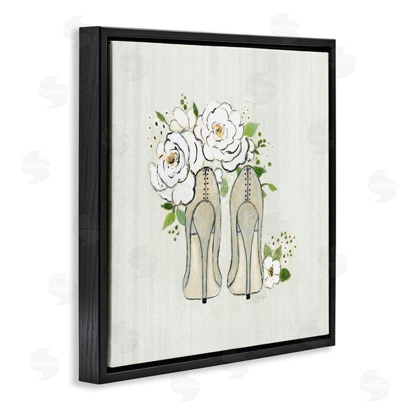 Stupell Industries Tava Studios | Chic Fashion Heels White Rose Flowers Motif Wall Art