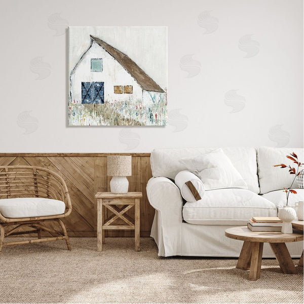Stupell Industries Tava Studios | Countryside White Barn Abstract Flower Meadow Nature Wall Art