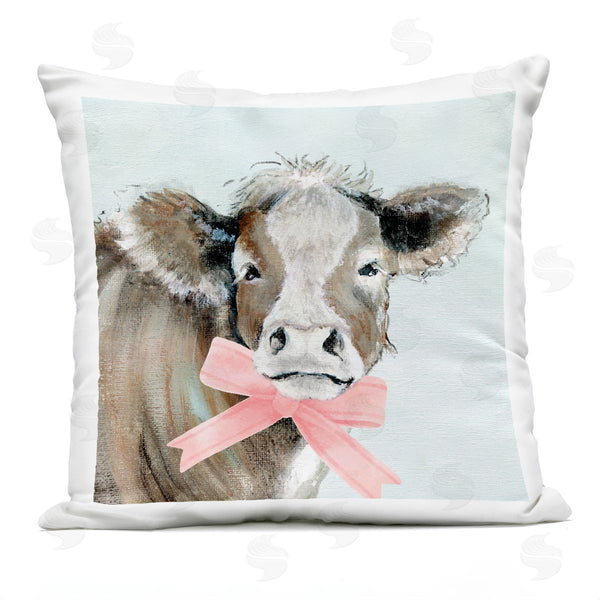 Stupell Industries Tava Studios | Cow With Pastel Ribbon Printed Throw Pillow