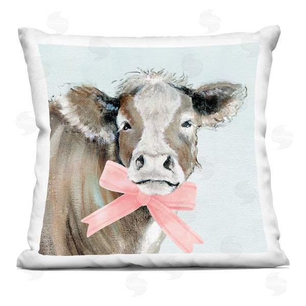 stupell industries Tava Studios | Cow with Pastel Ribbon Printed Throw Pillow