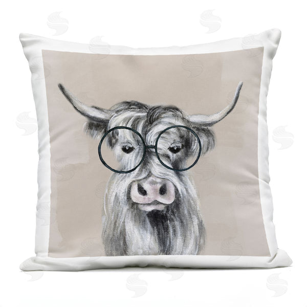 Stupell Industries Tava Studios | Farm Animal Cattle Glasses Printed Throw Pillow
