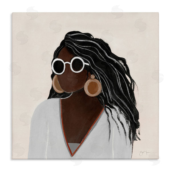 stupell industries Tava Studios | Female Portrait with Bold Sunglasses Comfy Fashion Wall Art