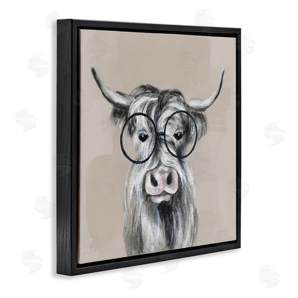 Stupell Industries Tava Studios | Longhorn Cattle Glasses Portrait Wall Art