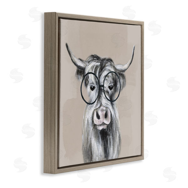 Stupell Industries Tava Studios | Longhorn Cattle Glasses Portrait Wall Art