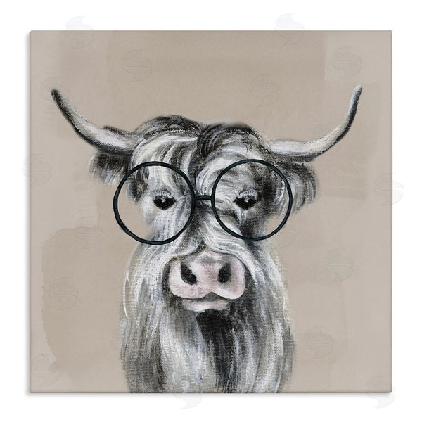 stupell industries Tava Studios | Longhorn Cattle Glasses Portrait Wall Art