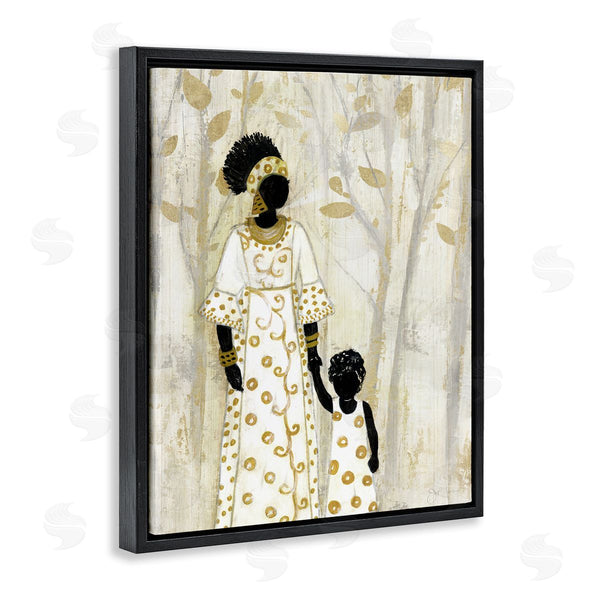 Stupell Industries Tava Studios | Mother And Child Holding Hands Neutral Tree Forest Wall Art