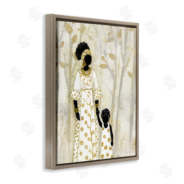 Stupell Industries Tava Studios | Mother And Child Holding Hands Neutral Tree Forest Wall Art
