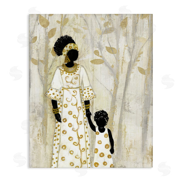stupell industries Tava Studios | Mother and Child Holding Hands Neutral Tree Forest Wall Art
