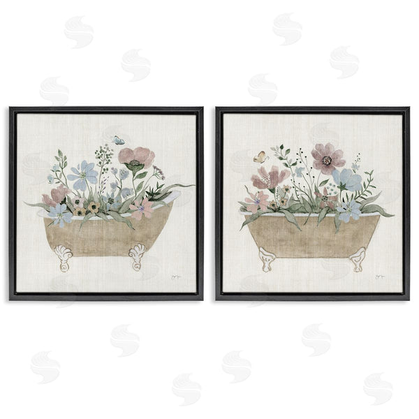 Stupell Industries Tava Studios | Rustic Florals In Bathtubs
