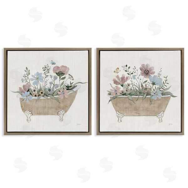 Stupell Industries Tava Studios | Rustic Florals In Bathtubs