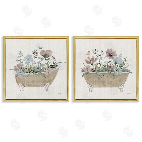 Stupell Industries Tava Studios | Rustic Florals In Bathtubs