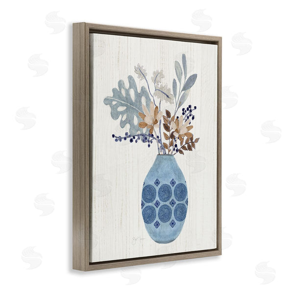 Stupell Industries Tava Studios | Stylish Mosaic Pattern Vase Botanical Leaf Sprigs Wall Art