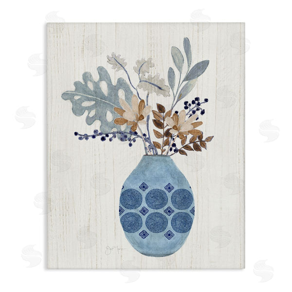 stupell industries Tava Studios | Stylish Mosaic Pattern Vase Botanical Leaf Sprigs Wall Art