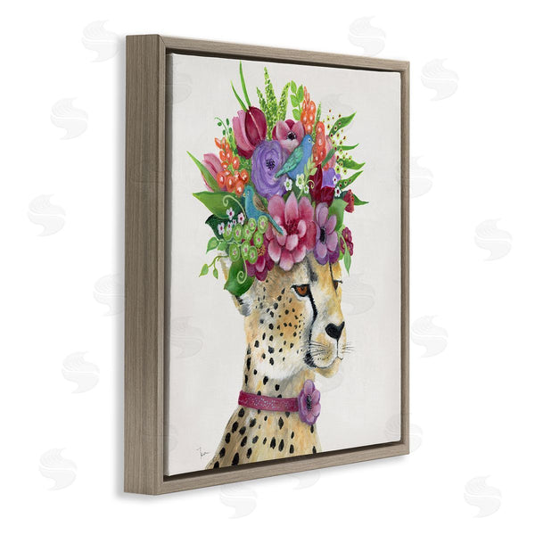 Stupell Industries Tava Studios | Whimsical Cheetah Flower Crown Wall Art