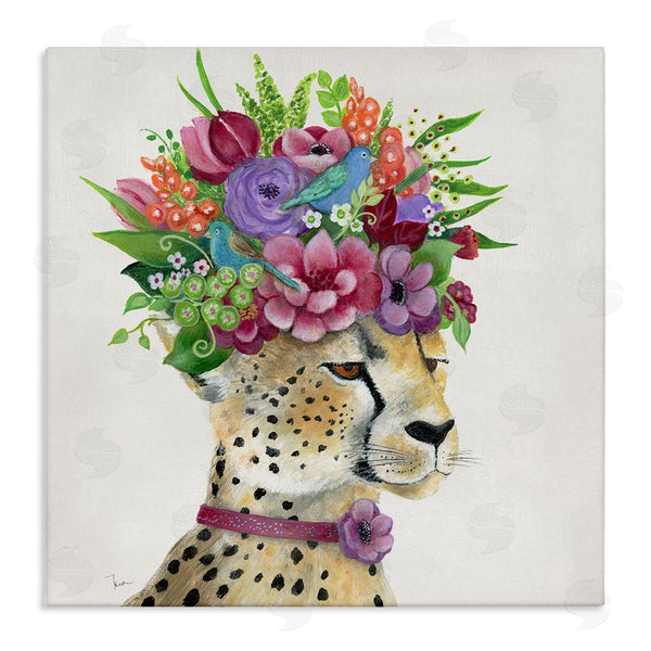 stupell industries Tava Studios | Whimsical Cheetah Flower Crown Wall Art