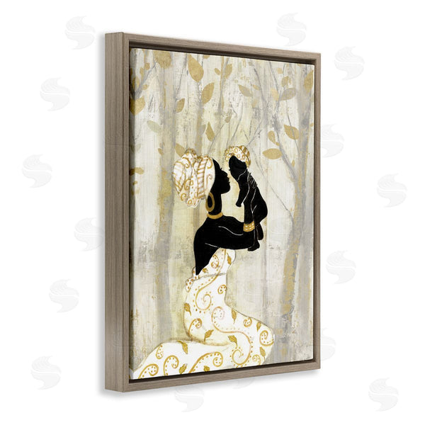 Stupell Industries Tava Studios | Woman Holding Baby Soft Neutral Tree Forest Wall Art