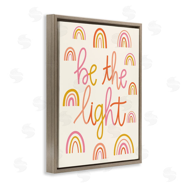Stupell Industries Taylor Shannon Designs | Be The Light Saying Bold Rainbow Stripes Pattern Wall Art