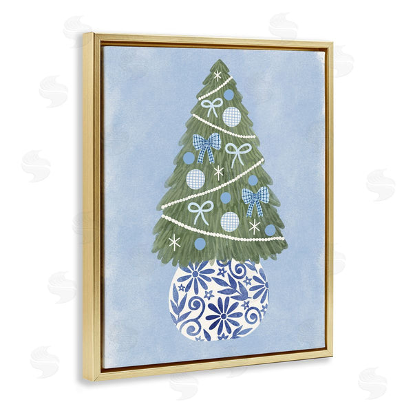 Stupell Industries Taylor Shannon Designs | Blue & White Christmas Tree