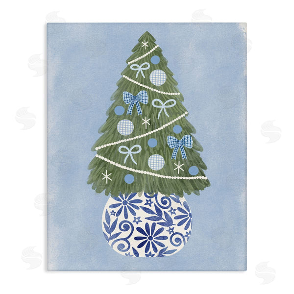 stupell industries Taylor Shannon Designs | Blue & White Christmas Tree