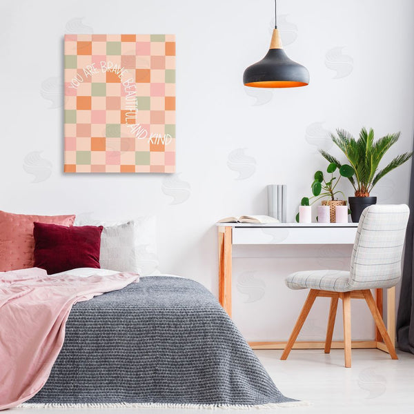 Stupell Industries Taylor Shannon Designs | Checkered You Are Brave Wall Art