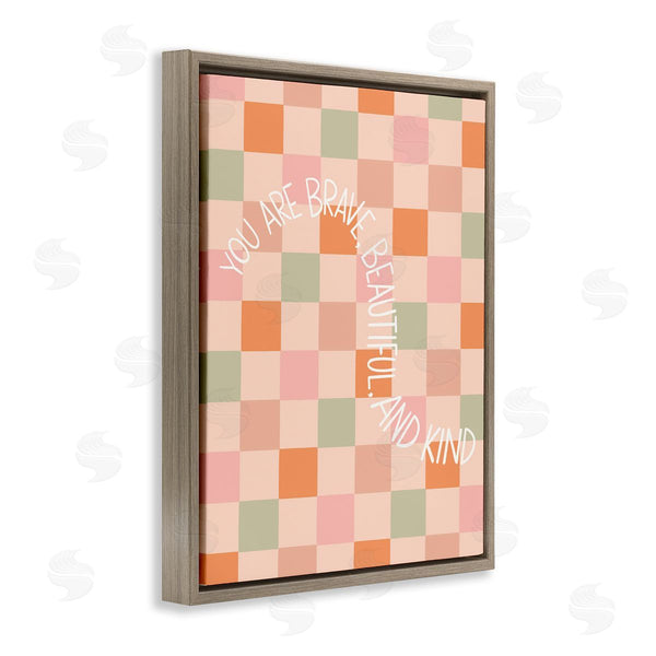 Stupell Industries Taylor Shannon Designs | Checkered You Are Brave Wall Art