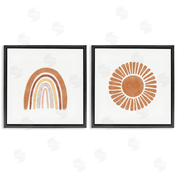 Stupell Industries Taylor Shannon Designs | Cute Patterned Rainbow & Sun Boho Kids Wall Art