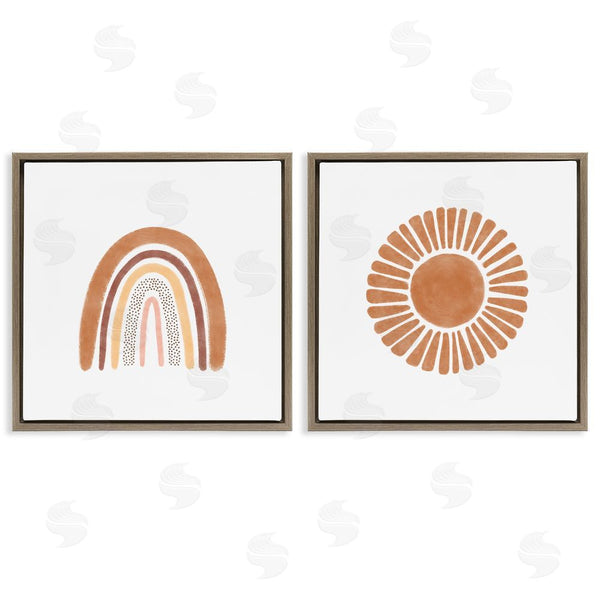 Stupell Industries Taylor Shannon Designs | Cute Patterned Rainbow & Sun Boho Kids Wall Art