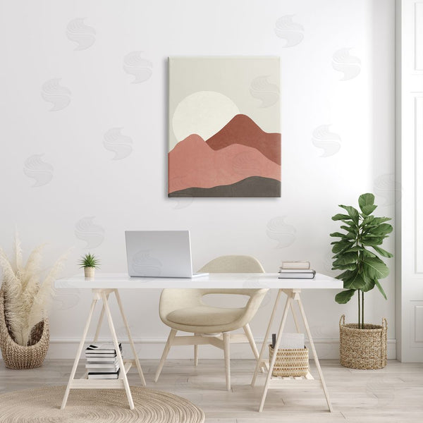 Stupell Industries Taylor Shannon Designs | Desert Mountain Sunrise Landscape Warm Terracotta Tones Wall Art