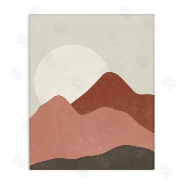 stupell industries Taylor Shannon Designs | Desert Mountain Sunrise Landscape Warm Terracotta Tones Wall Art