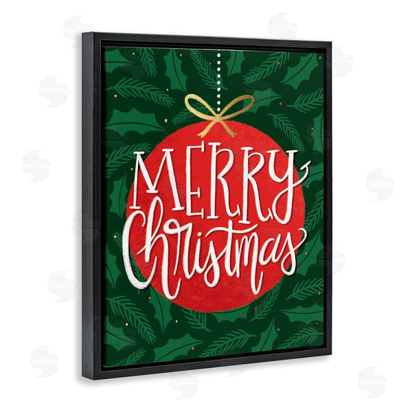 Stupell Industries Taylor Shannon Designs | Festive Merry Christmas Red Ornament Wall Art
