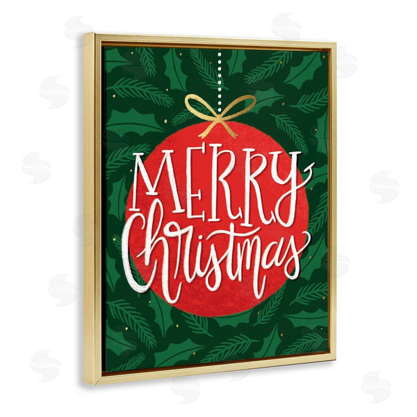 Stupell Industries Taylor Shannon Designs | Festive Merry Christmas Red Ornament Wall Art