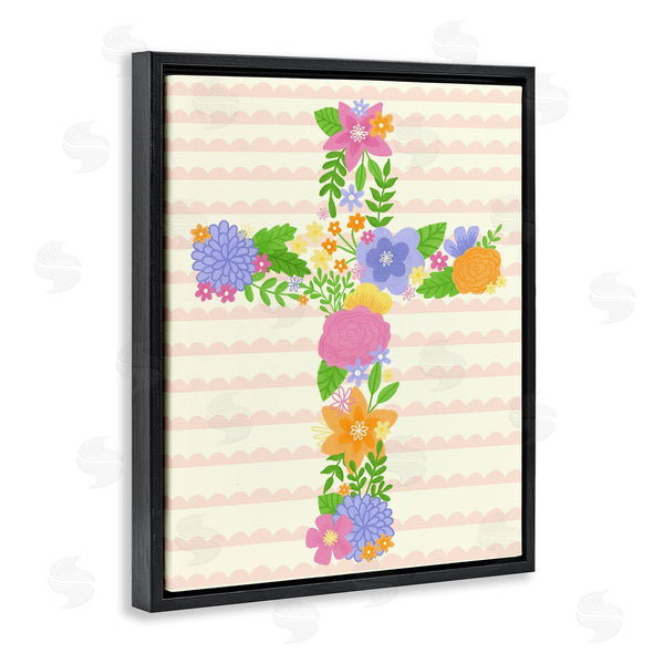 Stupell Industries Taylor Shannon Designs | Floral Cross Religious Symbol Wall Art