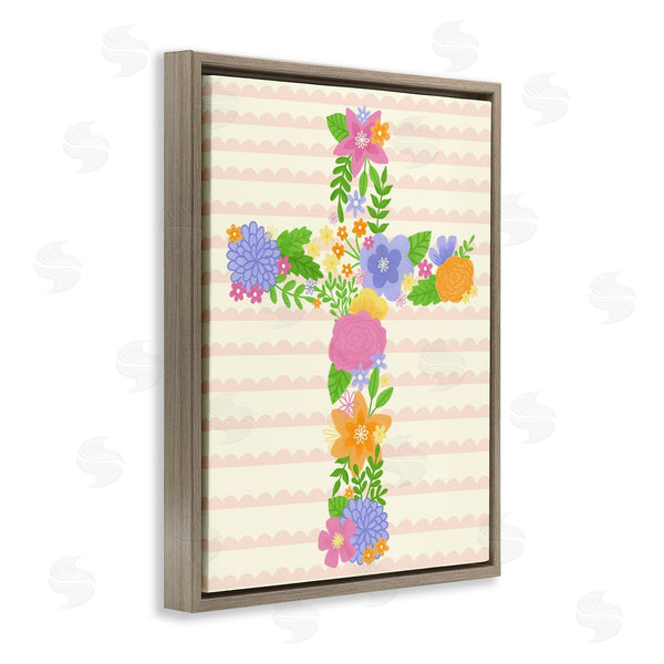 Stupell Industries Taylor Shannon Designs | Floral Cross Religious Symbol Wall Art